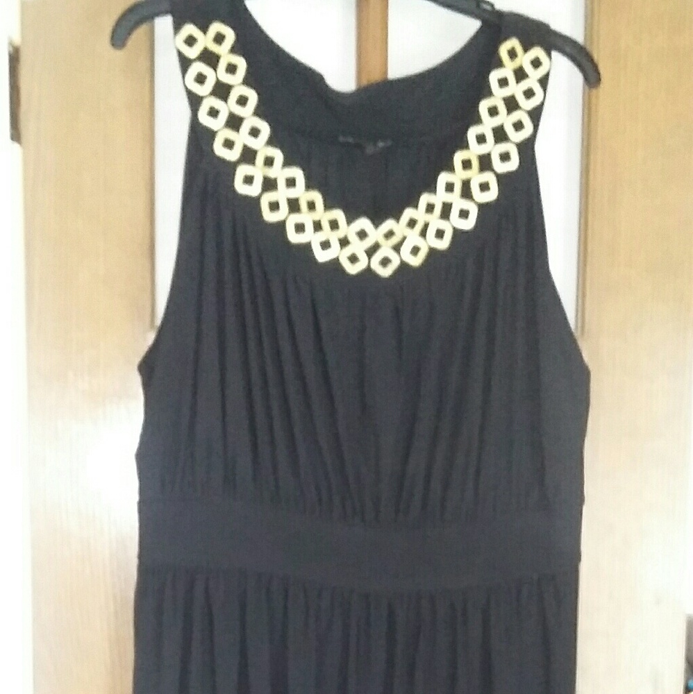 Black Knee Length Evening Dress